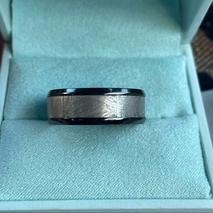 Titanium meteorite men’s wedding band
